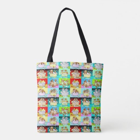 Puppy Bubble Bath Patterns Bag トートバッグ (裏面)