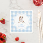 Puppy bulldog preppy plaid birthday スタンダードカクテルナプキン (インサイチュ)