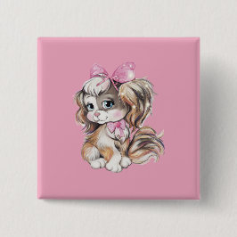 Puppy Button 缶バッジ