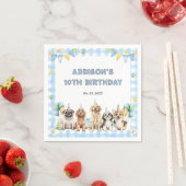 Puppy Calling All Pawty Animals Birthday スタンダードカクテルナプキン (インサイチュ)