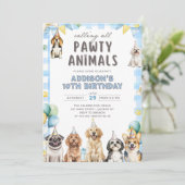 Puppy Calling All Pawty Animals Birthday 招待状 (スタンド正面)