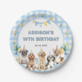 Puppy Calling All Pawty Animals Paper Plates ペーパープレート (正面)