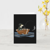 Puppy Dog Angler Fishing Hunting Funny Pet Enthusi カード (黄色い花)