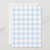 Puppy Dog Blue Gingham Boys Baby Shower 招待状 (裏面)