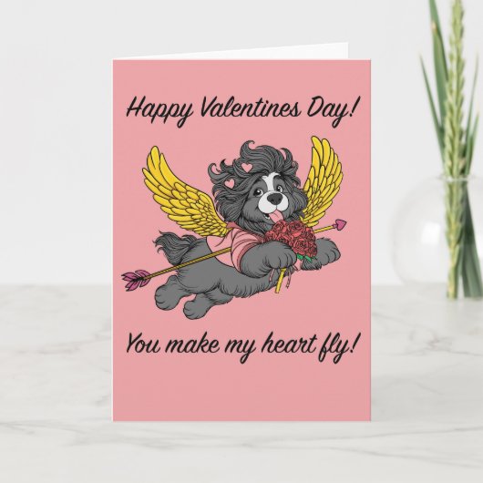 Puppy Dog Cupid Valentine’s Day Card -blank inside シーズンカード (正面)