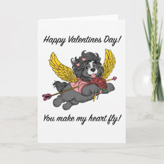 Puppy Dog Cupid Valentine’s Day Card -blank inside シーズンカード