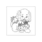 Puppy Dog Knitting needle yarn bag art ラバースタンプ (インプリント)