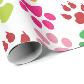 puppy dog paws tracks art pattern ラッピングペーパー (ロールコーナー)
