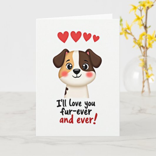 Puppy Fur Ever Love Card カード (黄色い花)