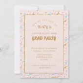 Puppy Graduation Blush Pink Gold Modern Photos 招待状 (裏面)