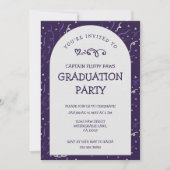 Puppy Graduation Party Deep Plum 招待状 (正面)