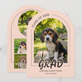 Puppy Graduation Pet Photos Invitation Card 招待状