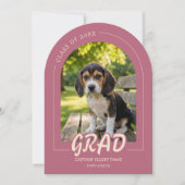 Puppy Graduation Pet Photos Invitation Rose Gold 招待状 (正面)