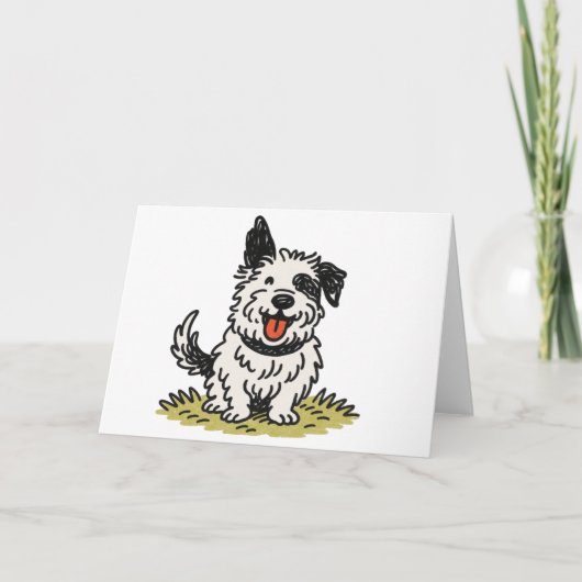 Puppy Greeting card サンキューカード (正面)
