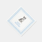 Puppy husky preppy plaid birthday スタンダードカクテルナプキン (角)