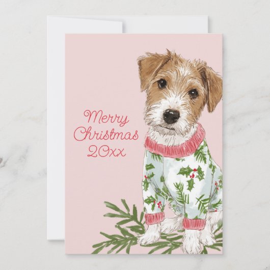 Puppy in Pajamas Pink Flat シーズンカード (正面)