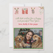 Puppy in Pajamas Pink Flat シーズンカード (裏面)