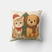 Puppy & Kitten Christmas Cheer クッション (裏面)