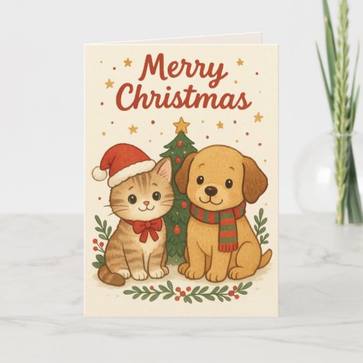 Puppy & Kitten Christmas Cheer シーズンカード (正面)