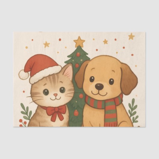 Puppy & Kitten Christmas Cheer 薄葉紙 (正面)