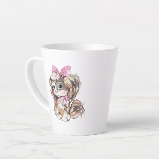 Puppy Latte Mug カフェラテマグ (左アングル)
