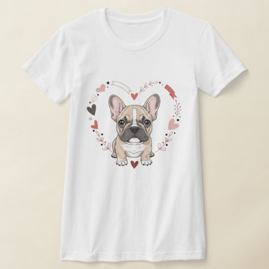 Puppy Love Frenchie Tシャツ (レイダウン)