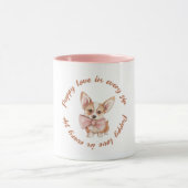Puppy Love in Every Sip | Cute Dog Lover Mug マグカップ (中央)