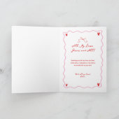 Puppy Love Pink Red Retro Dog Pet Photo Valentines シーズンカード (内部)