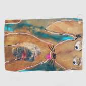 Puppy Pal by Lydia's Art Sangria ゴルフタオル (横)