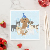 Puppy Party Blue Paper Plate for Kids Birthday  スタンダードランチョンナプキン (インサイチュ)