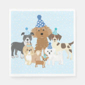 Puppy Party Blue Paper Plate for Kids Birthday  スタンダードランチョンナプキン (正面)