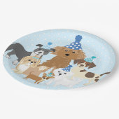 Puppy Party Blue Paper Plate for Kids Birthday  ペーパープレート (アングル)