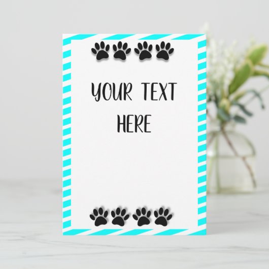 Puppy Paw Prints With Editable Text カード (スタンド正面)