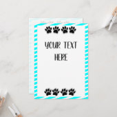 Puppy Paw Prints With Editable Text カード (正面/裏面インサイチュ)