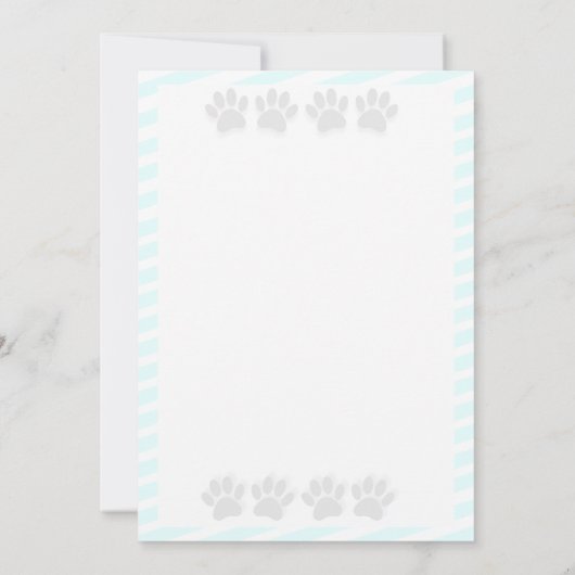 Puppy Paw Prints With Editable Text カード (裏面)