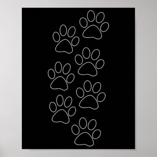 Puppy Paws Dog Prints Dad Pup Mom Good Boy New Res ポスター (正面)