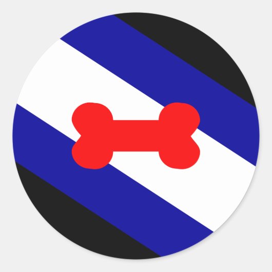 Puppy Play Pride Flag  ラウンドシール (正面)