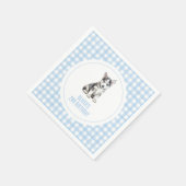 Puppy preppy plaid birthday スタンダードカクテルナプキン (角)
