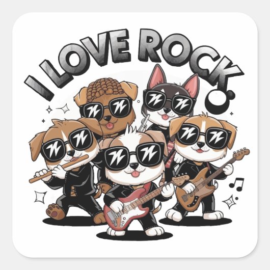 Puppy rock band スクエアシール (正面)