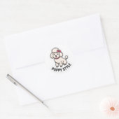 Puppy Style Cute Poodle Sticker – Kawaii Dog Lover ラウンドシール (封筒)