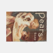 Puppy Taking A Bath Vintage Antique フリースブランケット (正面(横))