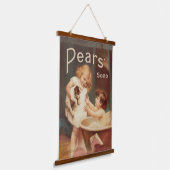 Puppy Taking A Bath Vintage Antique 吊り下げ型タペストリー (傾斜あり)