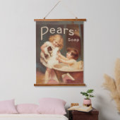 Puppy Taking A Bath Vintage Antique 吊り下げ型タペストリー (寝室)