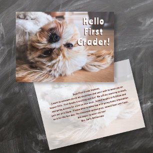 Puppy Welcome新学期メッセージカード 招待状