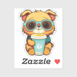 puppy with soda シール