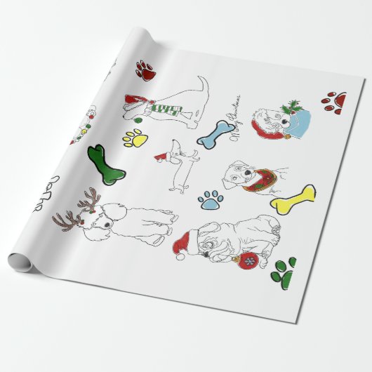 PUPPY XMAS WRAPPING PAPER ラッピングペーパー (アンロールド)