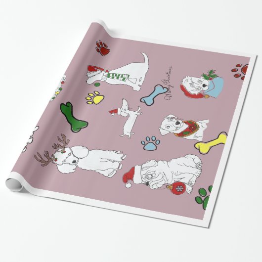 PUPPY XMAS WRAPPING PAPER  ラッピングペーパー (アンロールド)