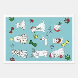 PUPPY XMAS WRAPPING PAPER SET  ラッピングペーパーシート