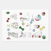PUPPY XMAS WRAPPING PAPER SET ラッピングペーパーシート (正面)