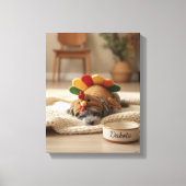 Puppy's First Turkey Day Canvas Print キャンバスプリント (正面)